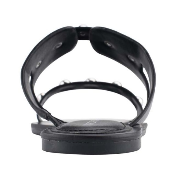 NIB Marc Fisher Black & Silver Studded Burlina Sandals Womens Size 8 Medium - Picture 5 of 8